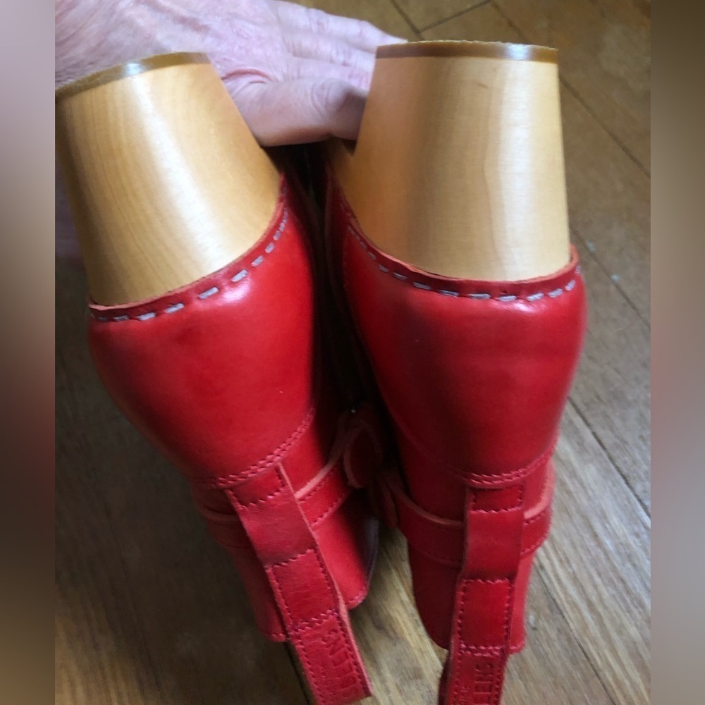 COPY - NIB 10 EU 41 Red Swedish Hasbeens Jodhpurs Ankle Boots Booties - Picture 5 of 10